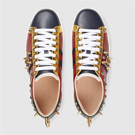 gucci ace studded leather sneakers|gucci ace leather sneaker review.